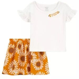 NWT Carter's Toddler Girls 18 Month Floral T-shirt and Skort 2 Piece Set